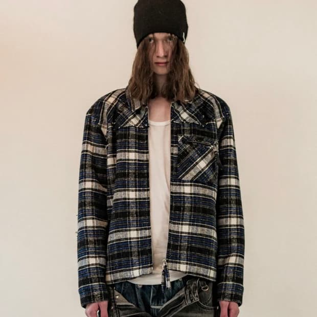 더바이닐하우스 플란넬 자켓 블루