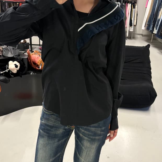 FACETASM knit strap shirt