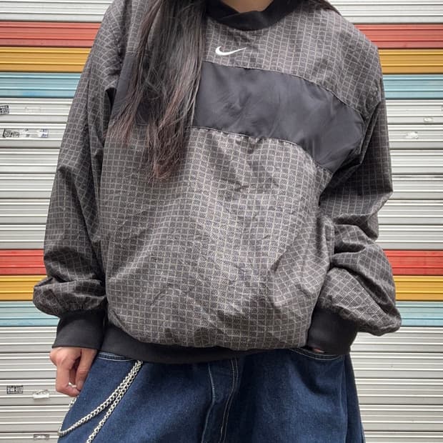 90s NIKE 올드스쿨 체크블랙 웜업