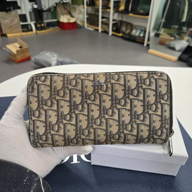 [50%세일] 디올 오블리크 지퍼 장지갑