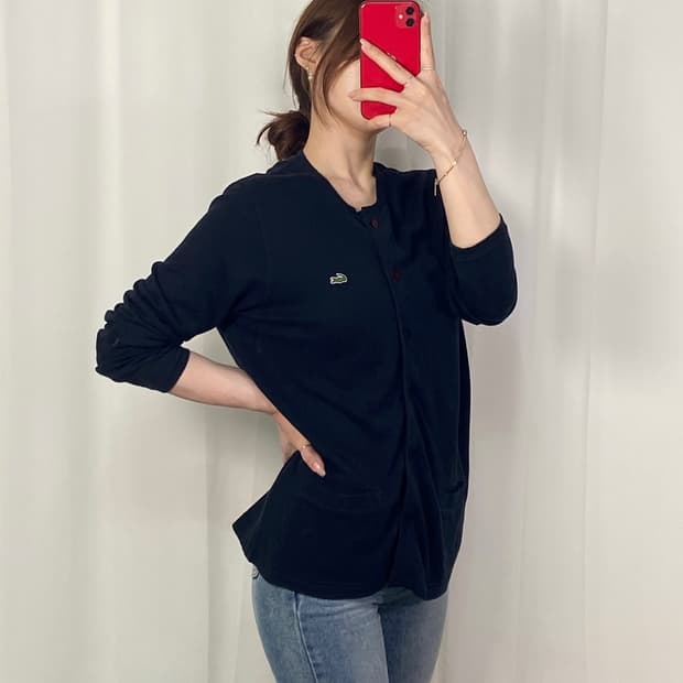 라코스테 블랙 와펜 티