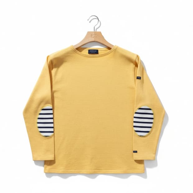 여성 세인트 제임스 엘보패치 티셔츠 옐로 3사이즈