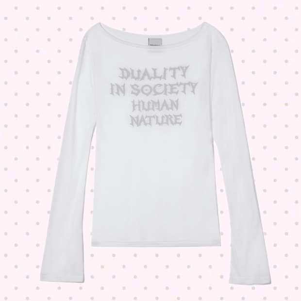 가터갤러리 휴먼 네추럴 매시 탑 화이트