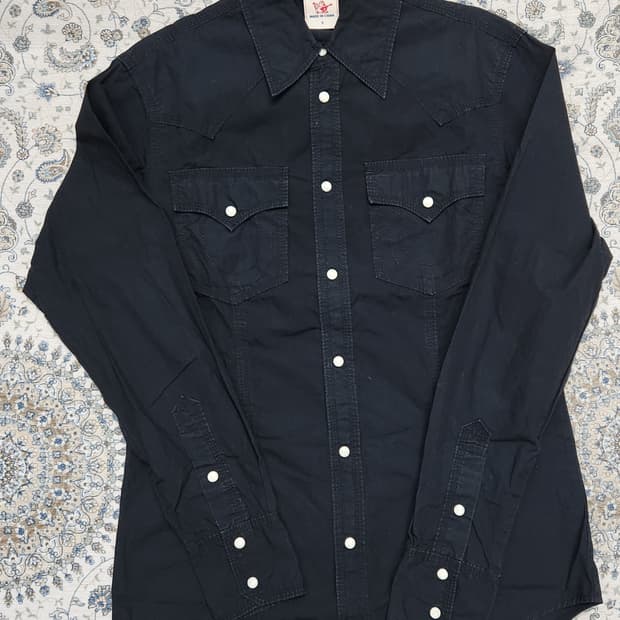 트루릴리젼 블랙 웨스턴 뒷판 나염 셔츠 S