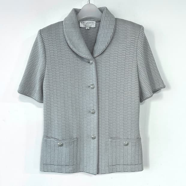 센존 라인스톤 버튼 니트 자켓