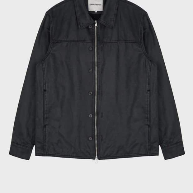 BUTTON SHIRT JACKET BLACK