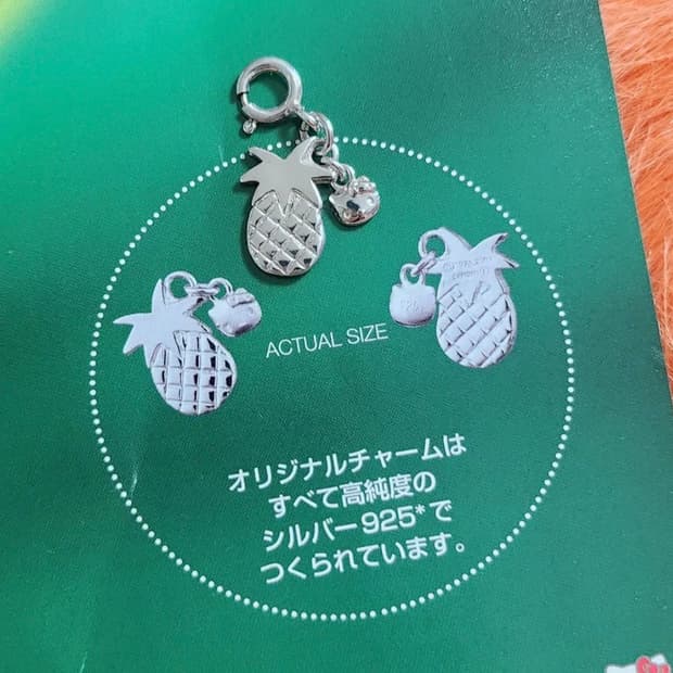 HELLO KITTY 헬로키티 파인애플 키티 실버925 펜던트 참