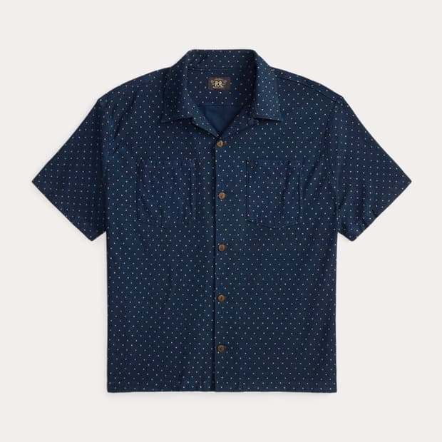 RRL 스타 프린트 인디고 저지 셔츠