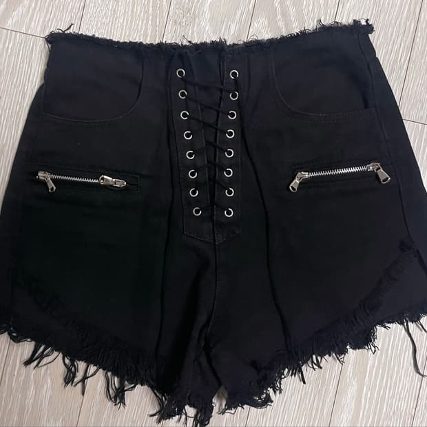 펑크 고딕 lace up 숏팬츠