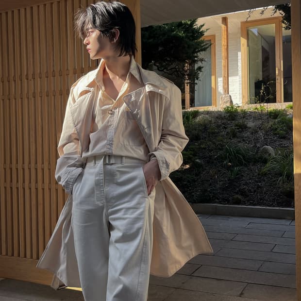 르메르 24FW 트위스트 벨티드 팬츠 아이보리 