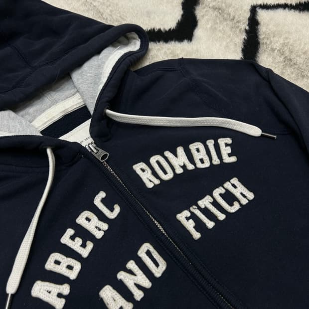 [S]아베크롬비 스펠아웃 후드집업/네이비/기모