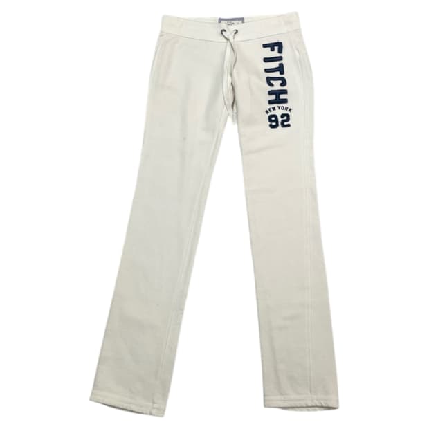 아베크롬비 Abercrombie 크림 스펠아웃 로고 스웻팬츠 S