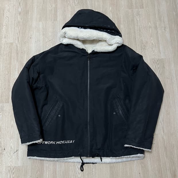 라이프워크 빅로고 리버시블 후리스 패딩 L/100 