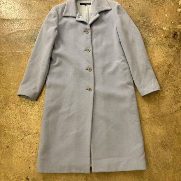 랄프로렌 스카이블루 앙고라 코트