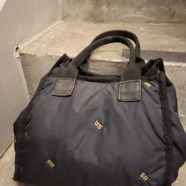 블랙 소니아리키엘 로고 토트백