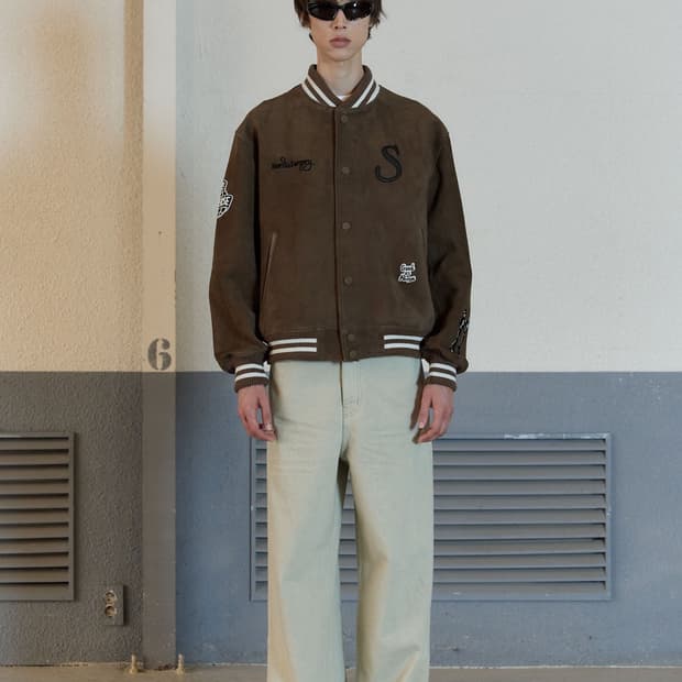 Stu 에스티유 Suede Varsity Jacket Brown L