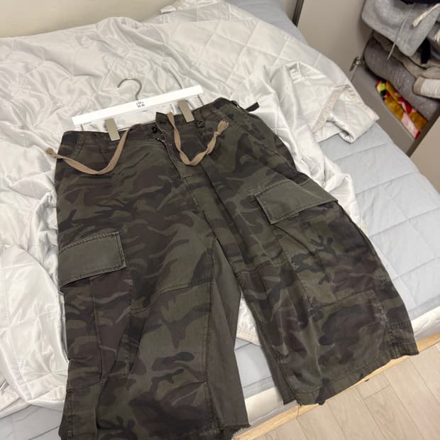 [3] 초판 폴리테루 카고 버뮤다 팬츠 카모 올리브