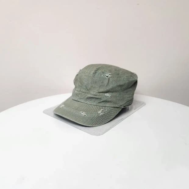 모자)카키 빈티지 군모