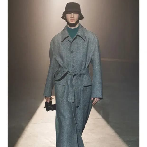 솔리드옴므 헤링본 벨티드 발마칸코트 46사이즈, 70-120