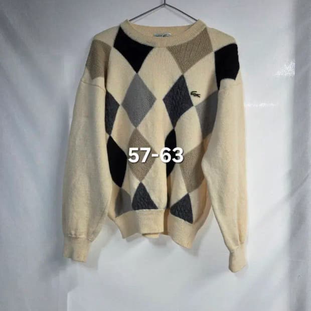 라코스테 캐시미어 아가일 니트 57-63