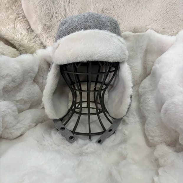 해리스 트위드 100% 울 귀도리 모자