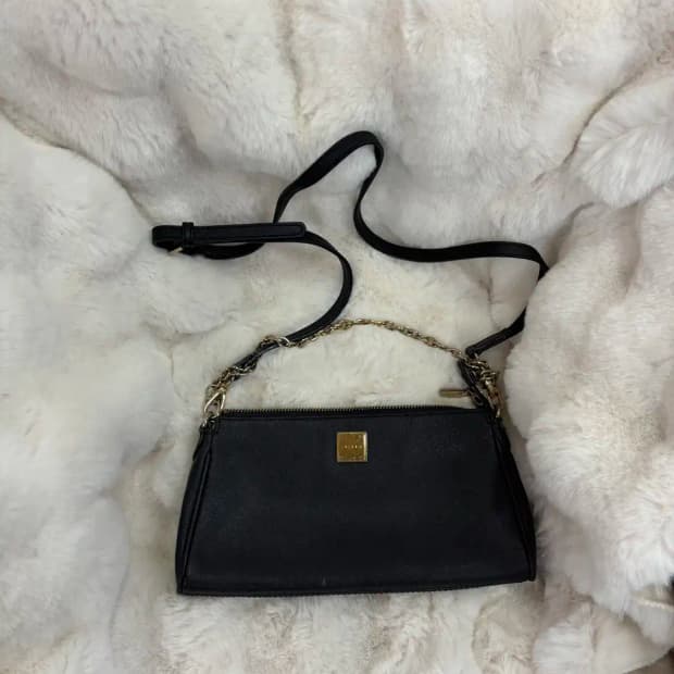 시슬리 블랙 가죽 크로스백