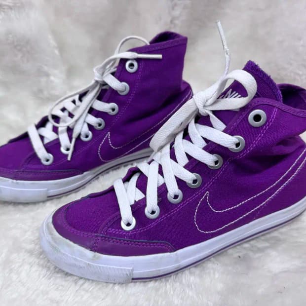 나이키 캔버스 하이 퍼플 운동화 220mm