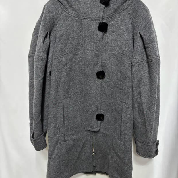 오즈세컨 모 100% 그레이 후드 자켓 코트