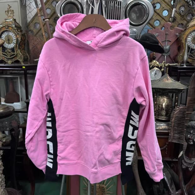 MSGM 로고 프린트 키즈 후드티