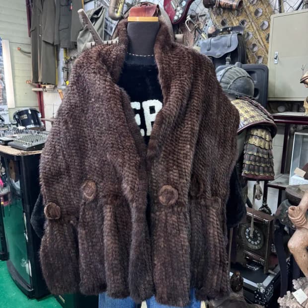 메트로시티 브라운 베스트 벨리 밍크 숄 목도리