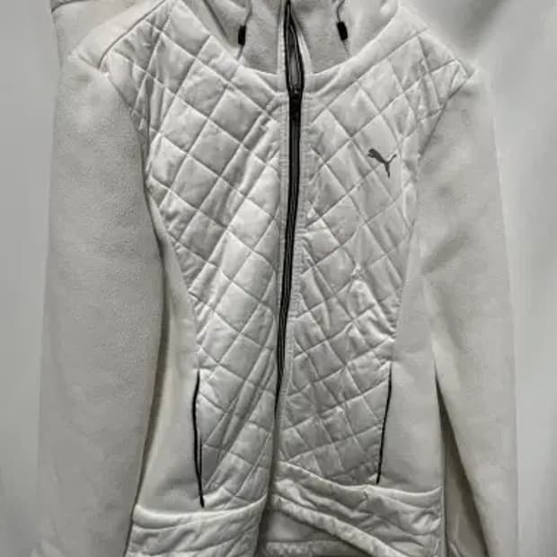 퓨마 화이트 누빔 점퍼 L