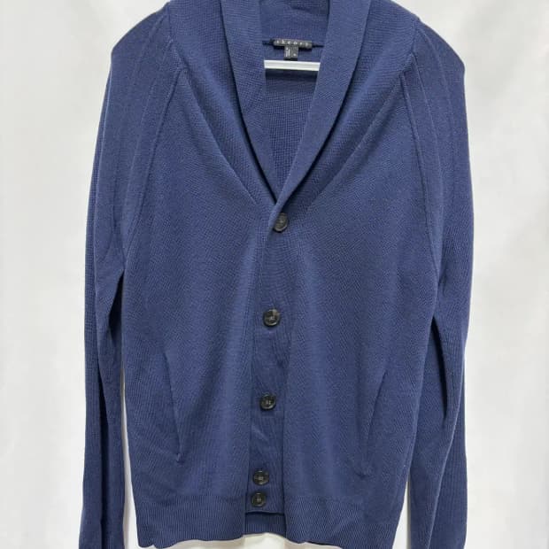 띠어리 숄카라 네이비 가디건 S