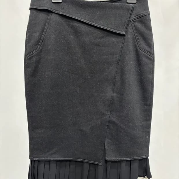 타임 밑단 레이어드 미디 스커트 치마