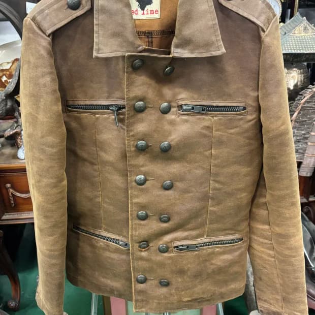 Red line 브라운 스웨이드 더블 버튼 빈티지 자켓