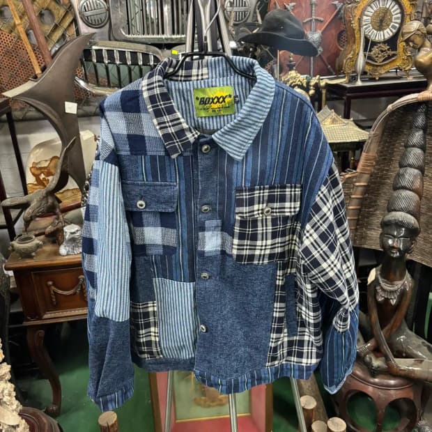 BOXXX 스티치 데님  패치워크 데님 재킷