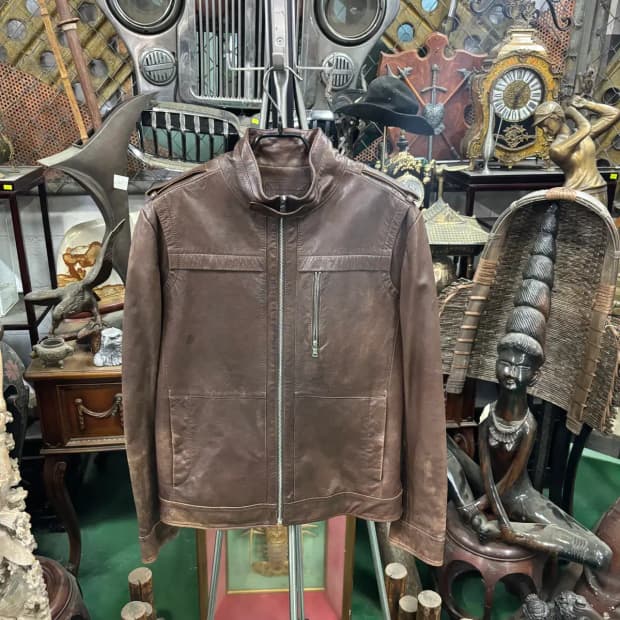 트루젠(TRUGEN)브라운 양가죽 빈티지 재킷
