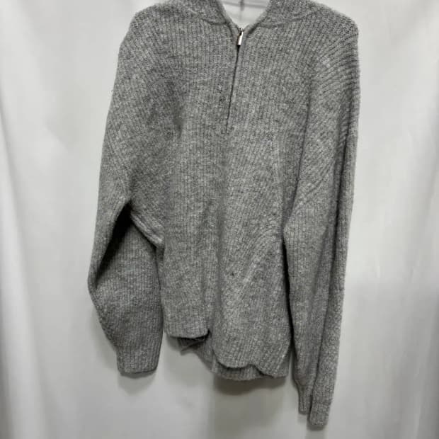 커스텀 어클락(COCL)그레이 하프 집업 니트 가디건