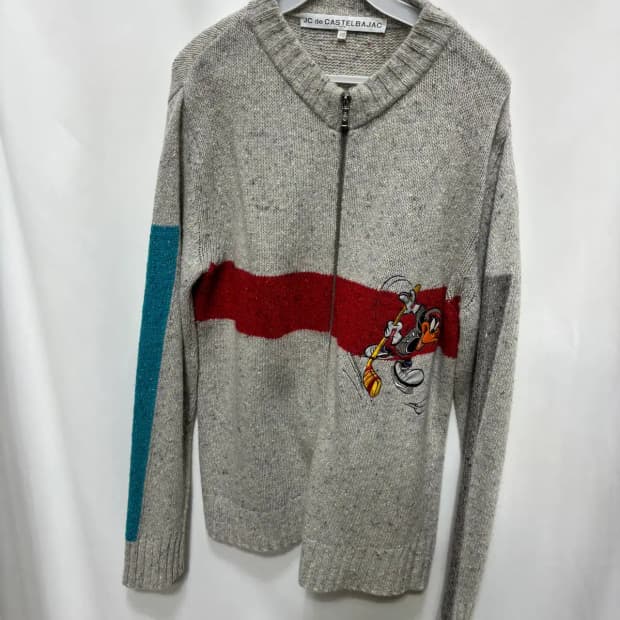 까스텔바작 디즈니 대피덕 자수 니트 집업