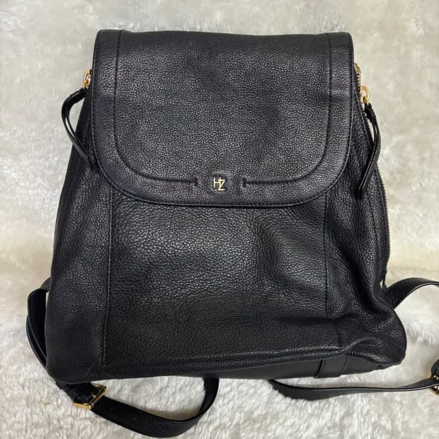 헤지스(HAZZYS) 블랙 가죽 백팩