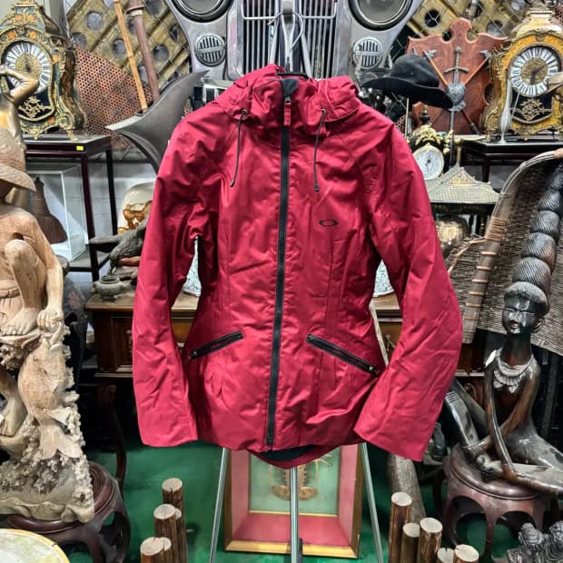 오클리 (Oakley) 버건디 후드 점퍼 자켓