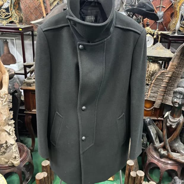 타임(TIME) 남성  모 99% 하이넥 코트