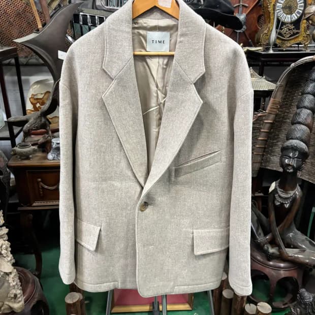 타임(TIME) 남성 모+캐시미어 블레이저 재킷