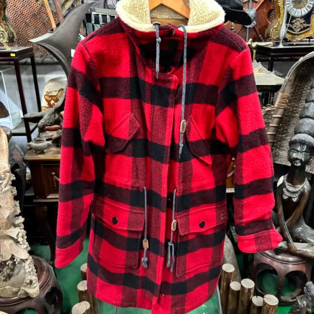 울리치 & 아베크롬비 앤 피치 콜라보 타탄 체크 울 코트