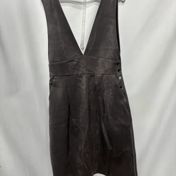 자라(Zara)스웨이드 점퍼 스커트 멜빵 치마L