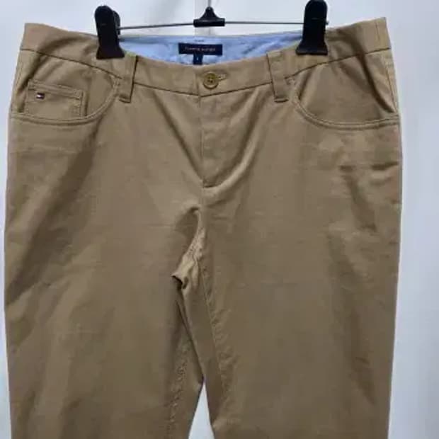 타미힐피거 코튼 여성 베이지 일자팬츠 8 면바지