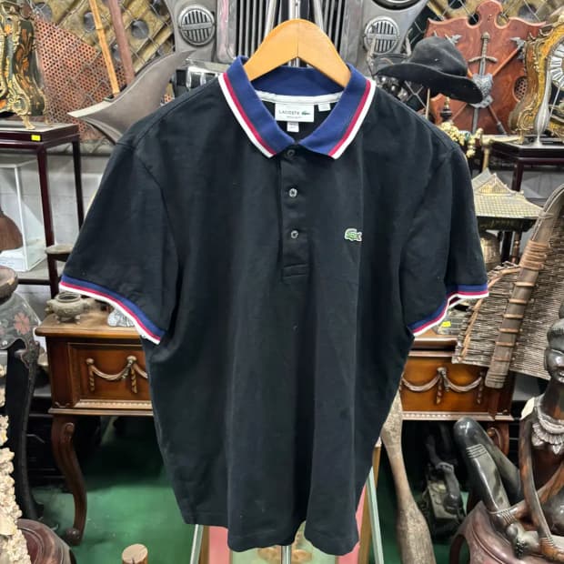 라코스테 남성 칼라 배색 폴로 셔츠