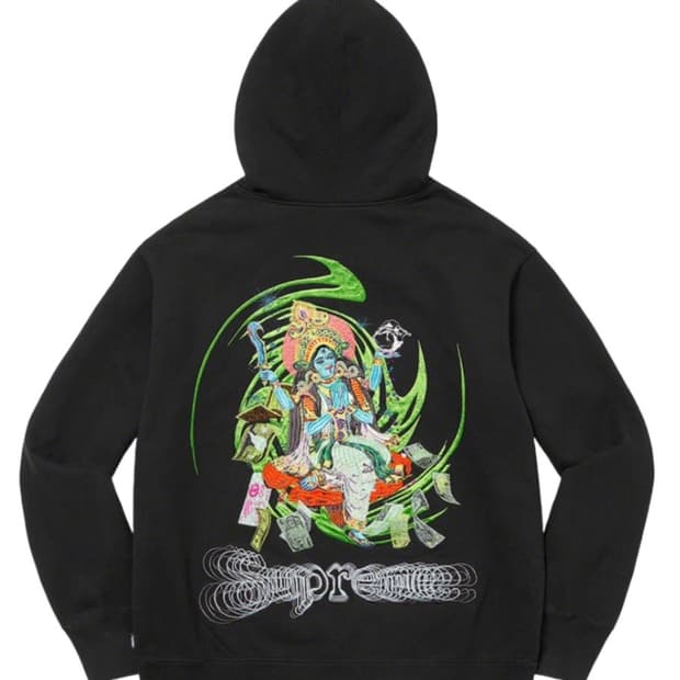 슈프림 락슈미 집업 후드 스웨트셔츠 블랙 - 22FW