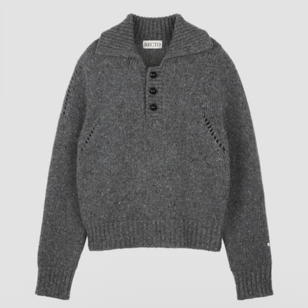 렉토 버튼업 니트 M