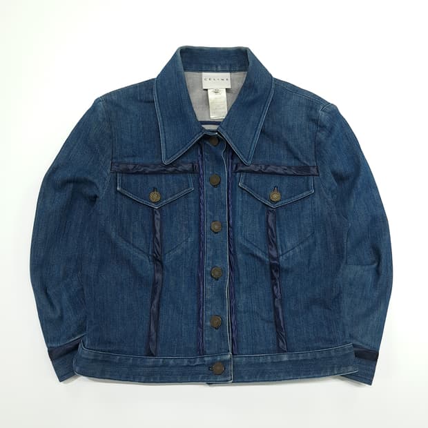 CN829W M CELINE 올드 셀린느 데님 트리밍 자켓