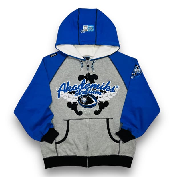 아카데믹스 올드스쿨 힙합 00s 아이즈 로고 후디 집업